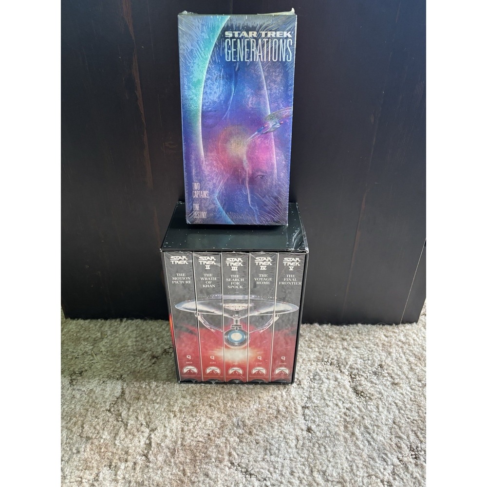 Star Trek VHS Tape Lot OS Black New Sealed 25th Anniversary Set + Generations